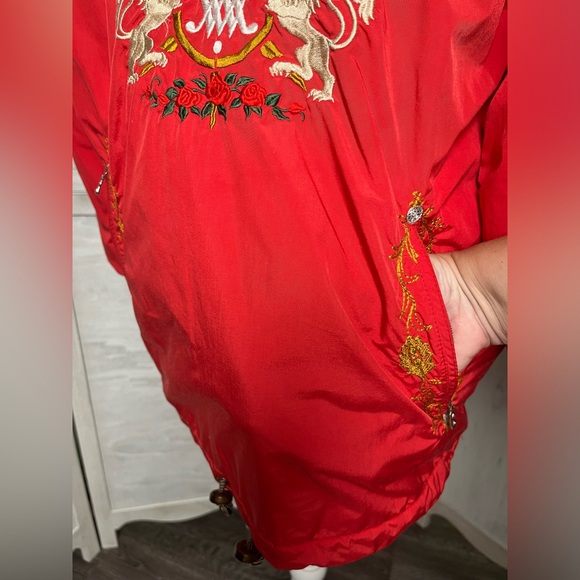 vintage Bogner red pullover embroidered ski parka with Fiberfill lining size 8 - Picture 5 of 12